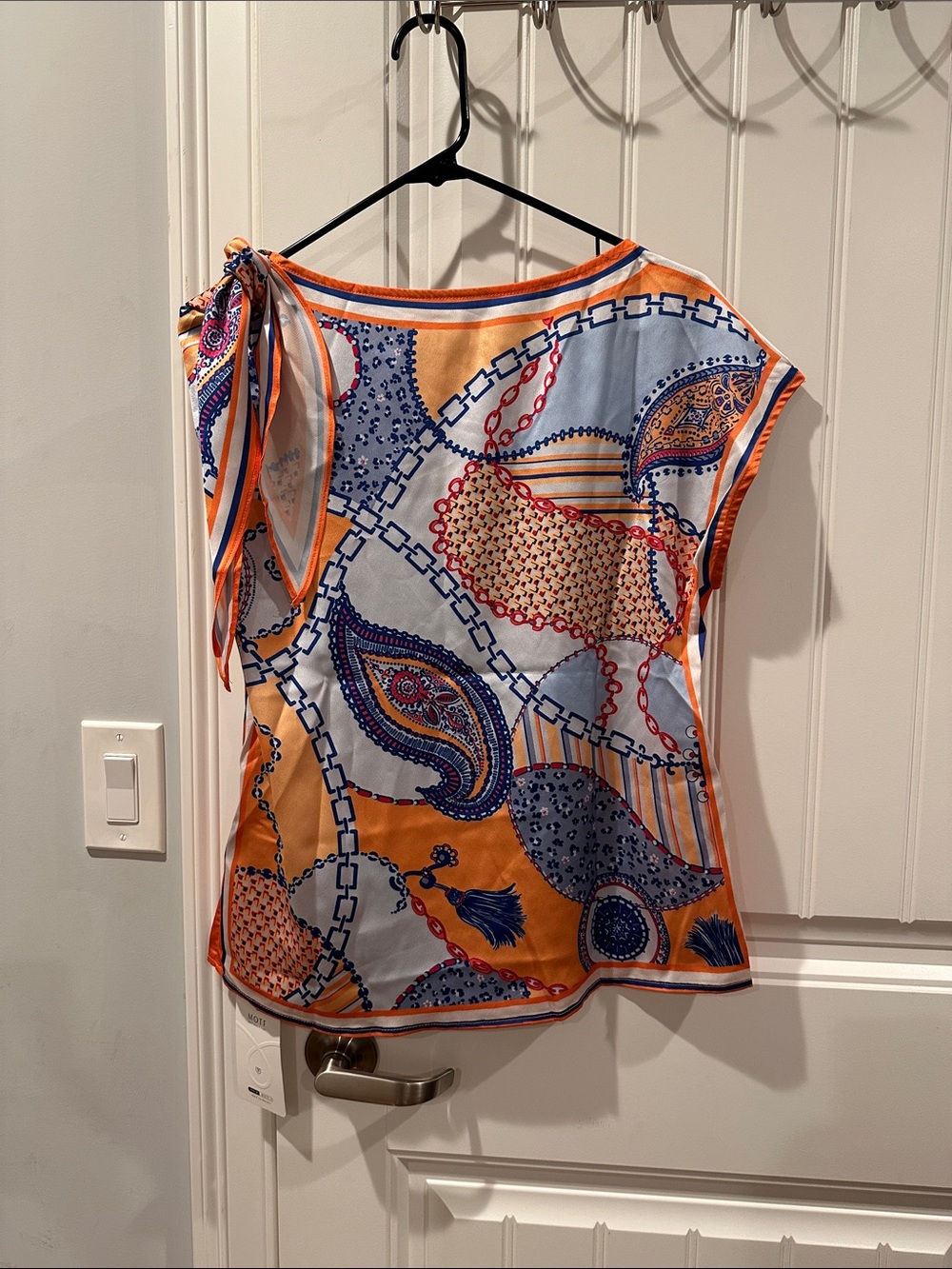 Women's Multicolor Printed Tie-Shoulder Top